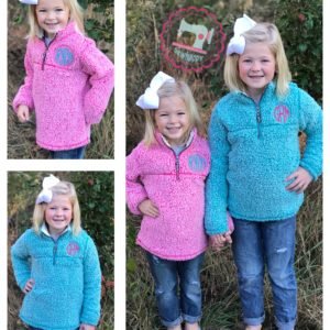 youth monogrammed sherpa pullover